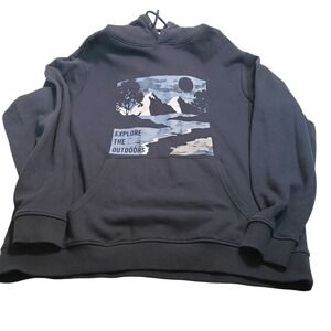 Mountain Warehouse Explore The Outdoors Hoodie Men XL Navy Blue Graphic MWF67447